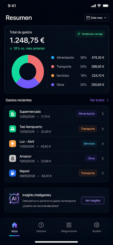 ScanSheet AI resumen de gastos